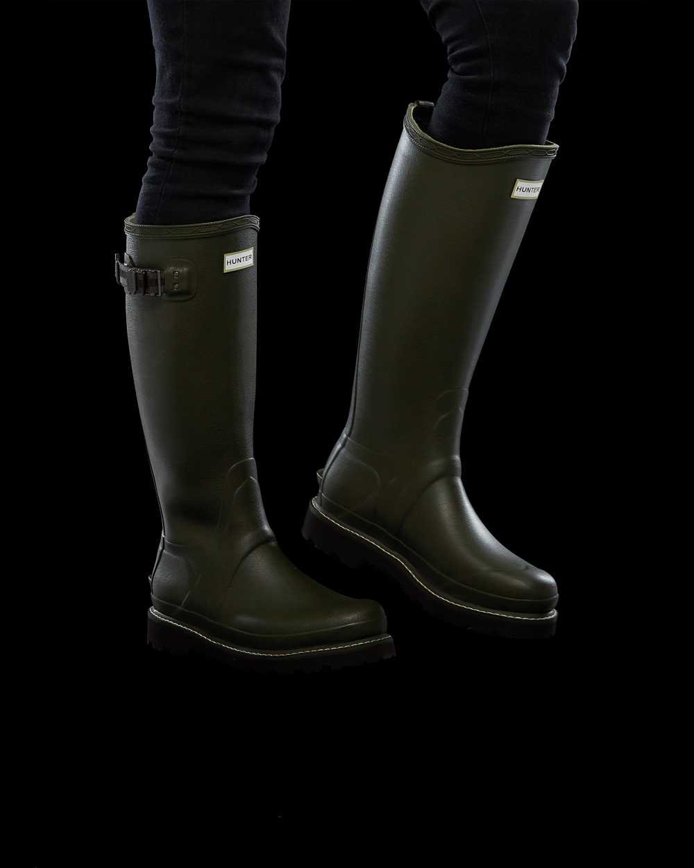 Hunter Balmoral Poly-lined Women's Rain Boots NZ-56684G Dark Olive